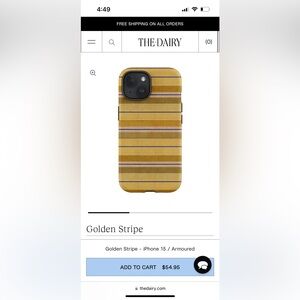 “Golden Stripe” The Dairy IPhone 13 Pro Max phone case.